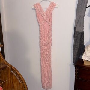 SHEIN Pink Lace Maxi Dress